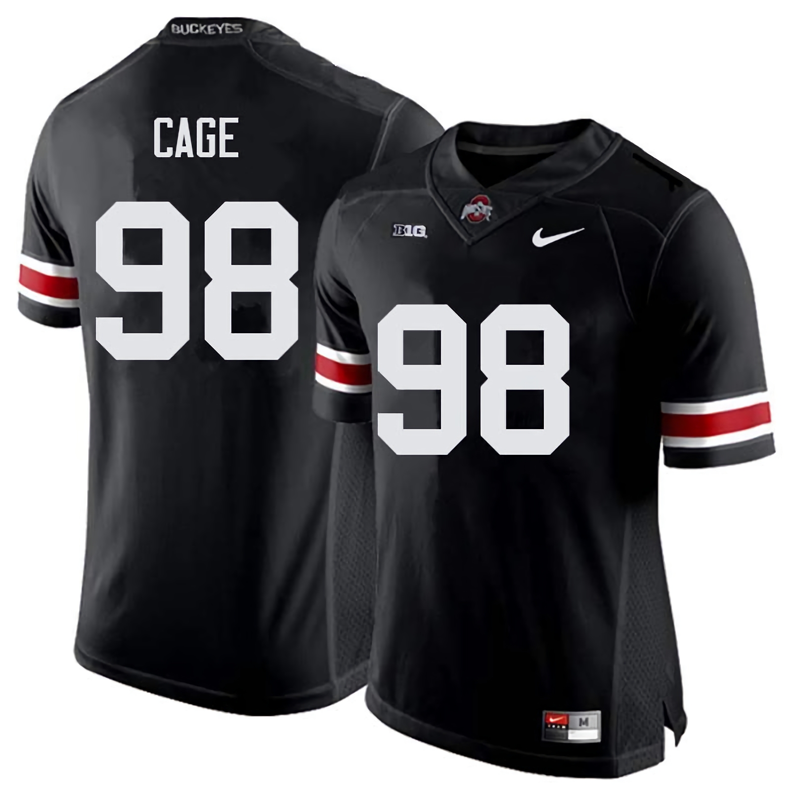 Jerron Cage Ohio State Buckeyes Men's NCAA #98 Nike Black College Stitched Football Jersey JTX5656KR